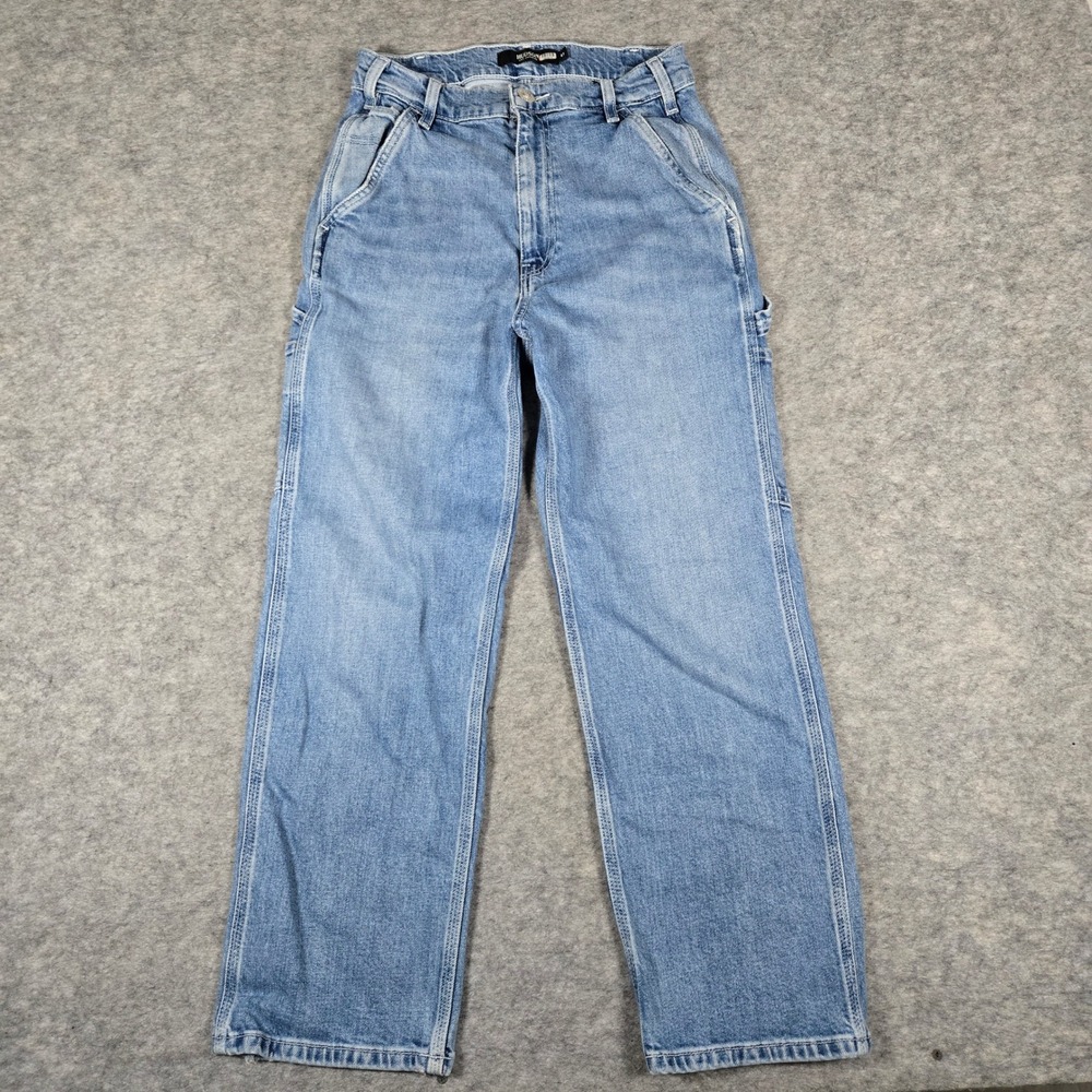 Hudson Women Blue Carpenter Utility Straight Leg Jeans 27